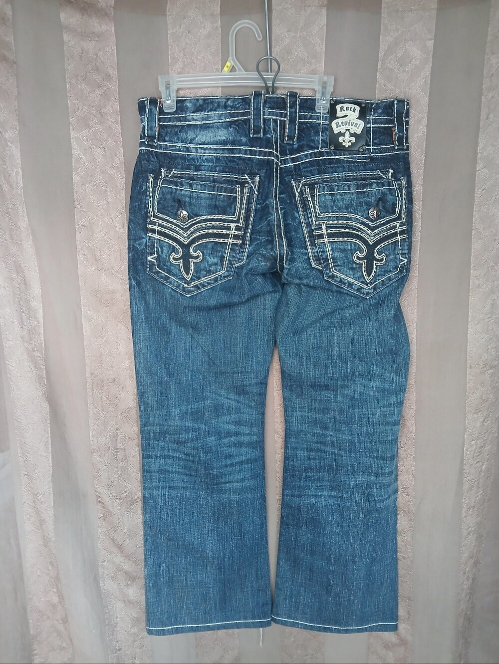 💎 Rock Revival Men's Lionel Blue Jeans Boot Cut Jeans - Picture 7 of 11
